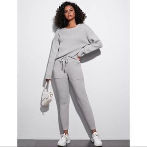 Drop shoulder sweater & patch pocket pants set